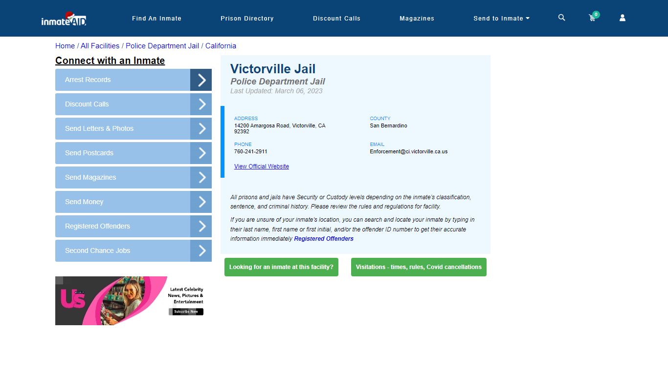Victorville Jail & Inmate Search - Victorville, CA
